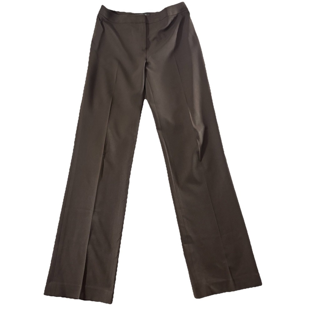 Lafayette 148 Womens‎ Wool Pants Brown Size 4 Tailored Trouser Career Minimalist